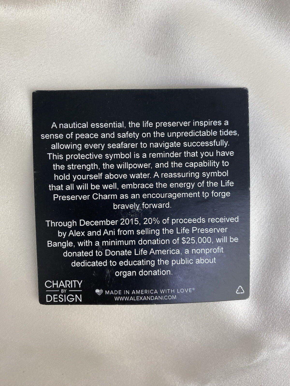 Alex and Ani Life Preserver Rafaelian Gold Charm Bangle Adjustable Bracelet