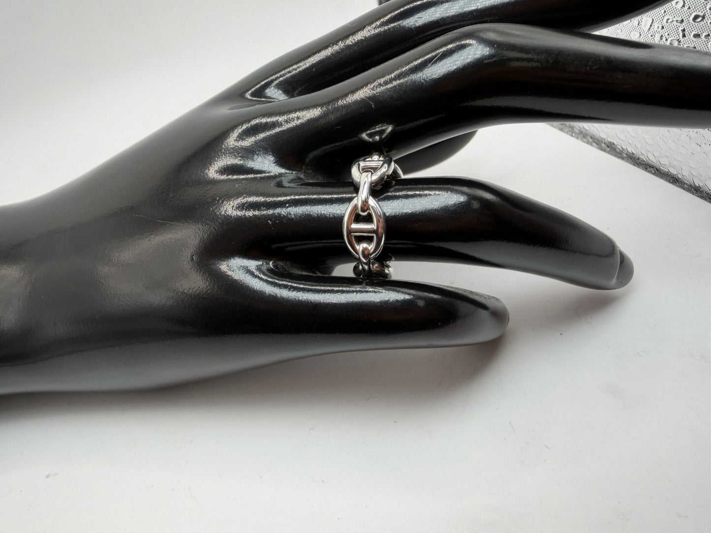 Hermès Chaîne d’Ancre Enchaînée Ring PM Sterling Silver 925 Size 54 5.8 Grams