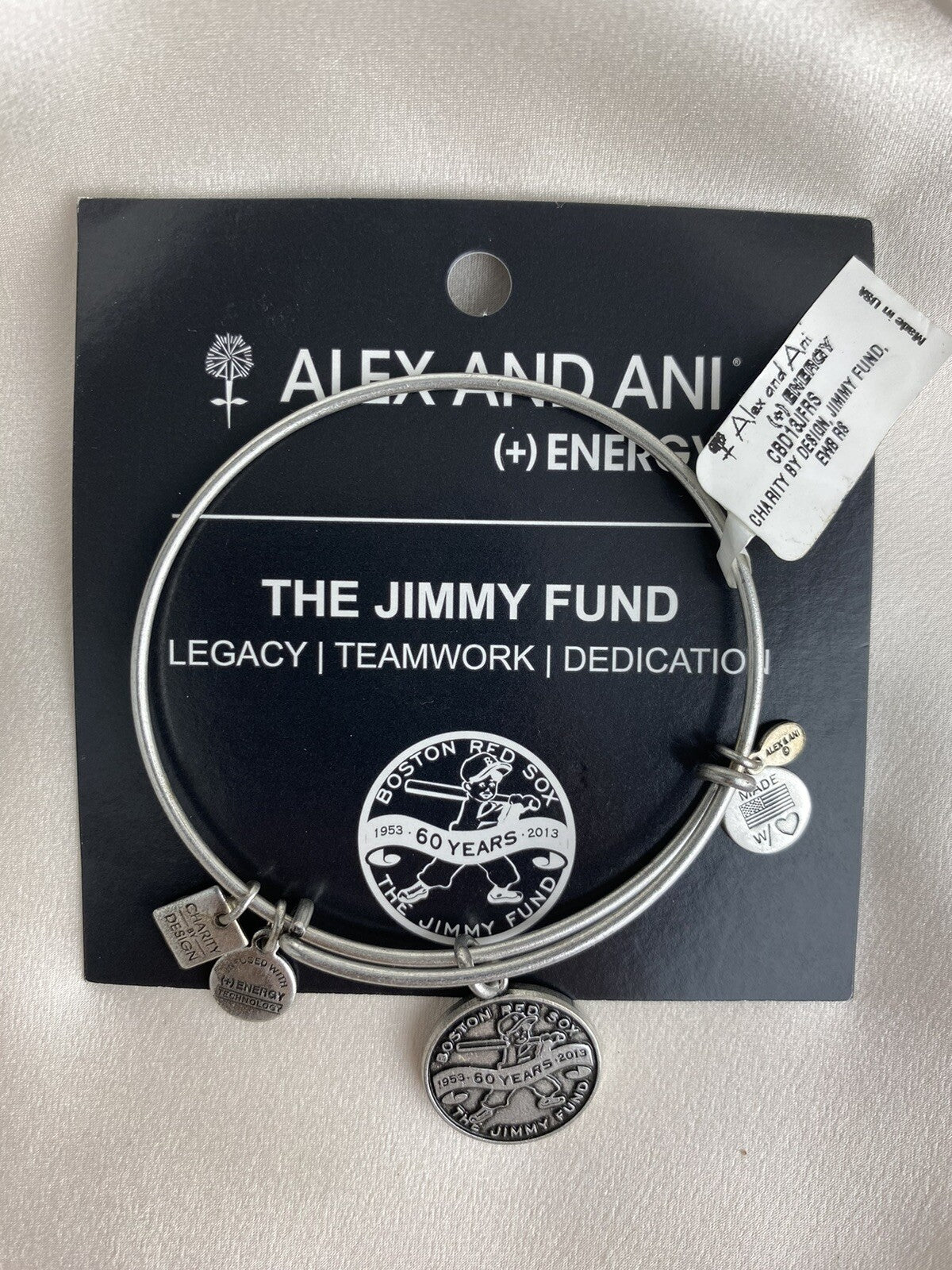 Alex and Ani $28 Charity The Jimmy Fund Boston Red Sox Rafaelian Silver Bracelet