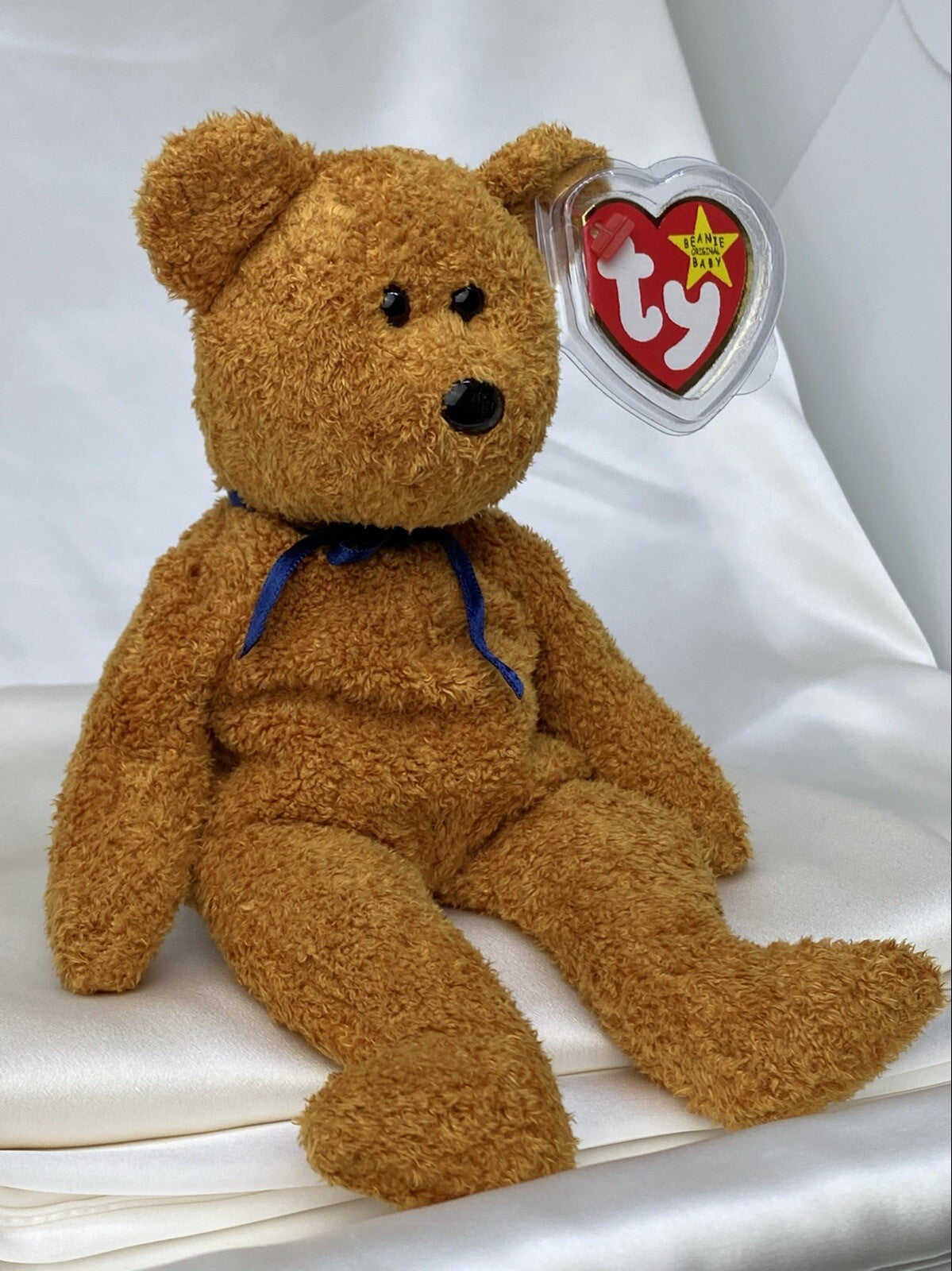 Rare Retired Ty Beanie Baby Fuzz The Bear 1998 -1999 Mint P.E. Pellets W Errors