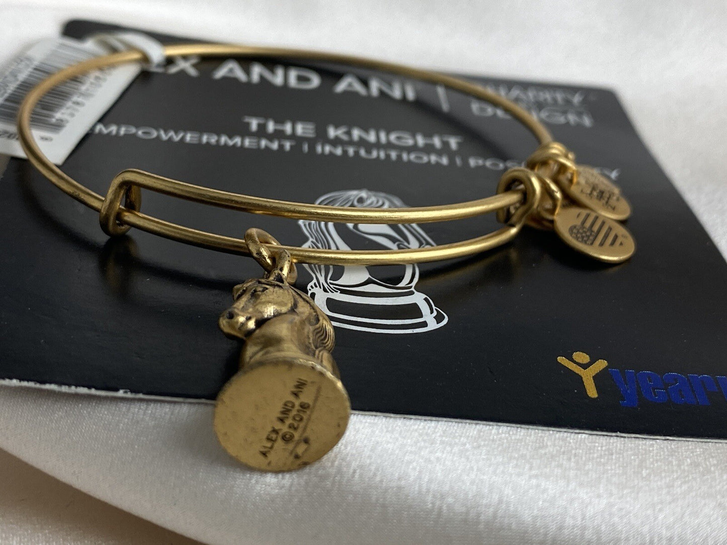 Alex and Ani  The Knight Horse Chess Piece Refaelian Gold Tone Charm Bracelet