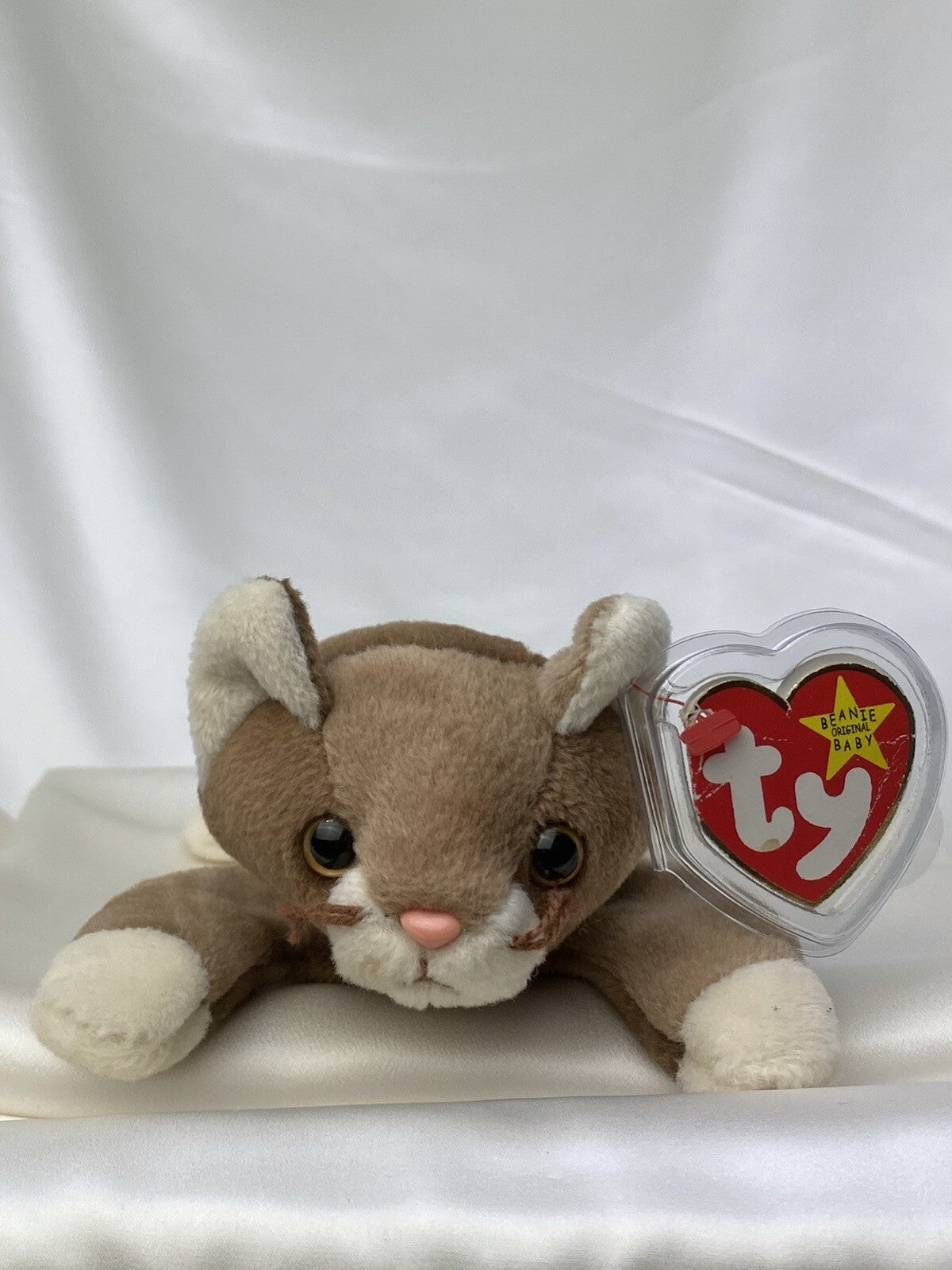 Rare Retired Ty Beanie Baby Pounce The Cat 1997 Mint P.V.C.Pellets With Errors