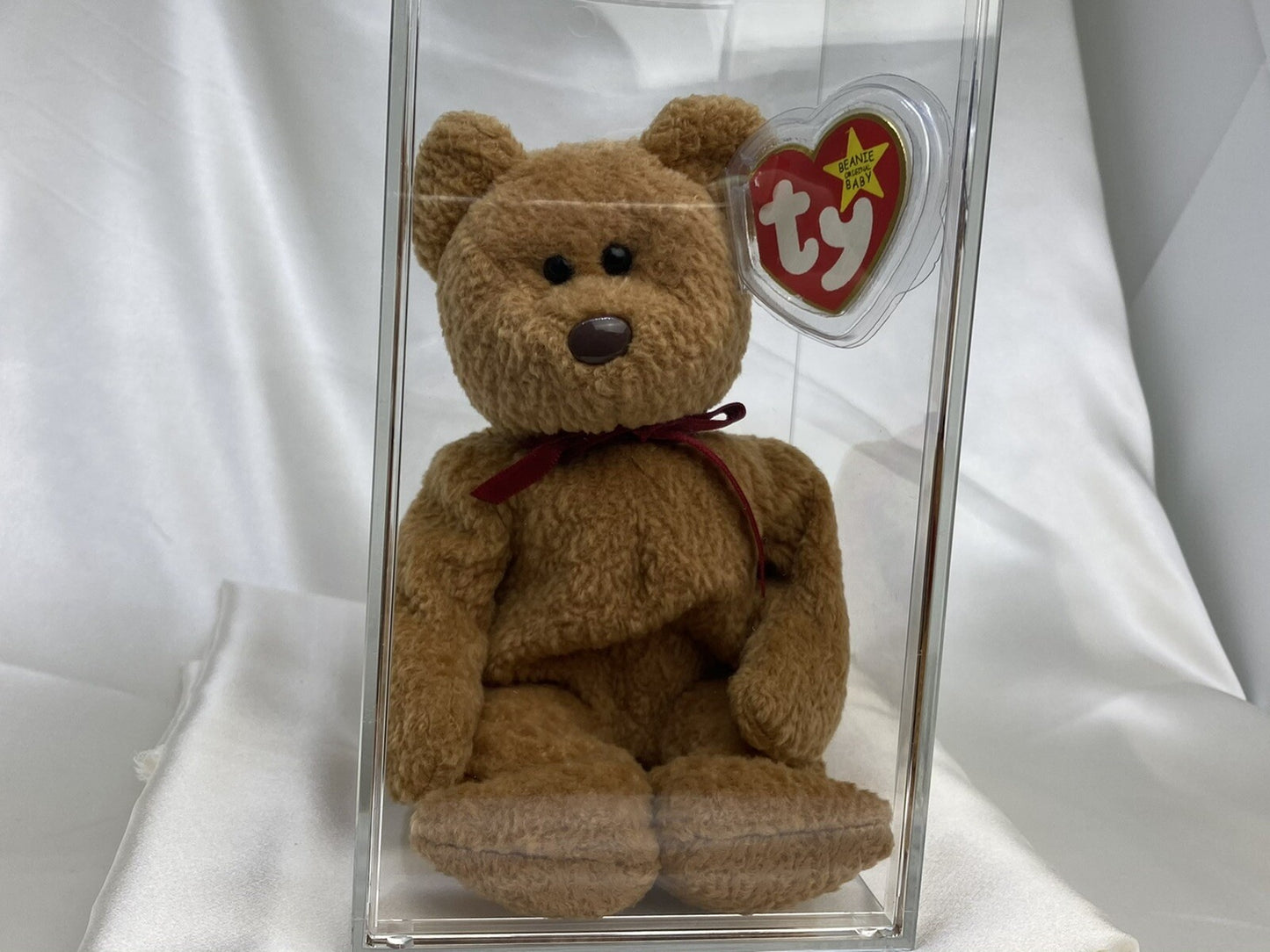 Rare Retired Ty Beanie Baby Curly The Bear 1993 1996 Bear With Numerous Errors