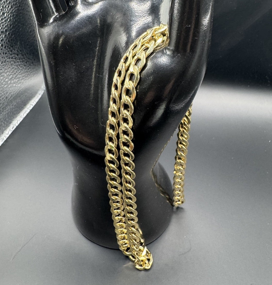 14K Yellow Gold Curb Link Chain Necklace 24in 6.84mm 17 Grams