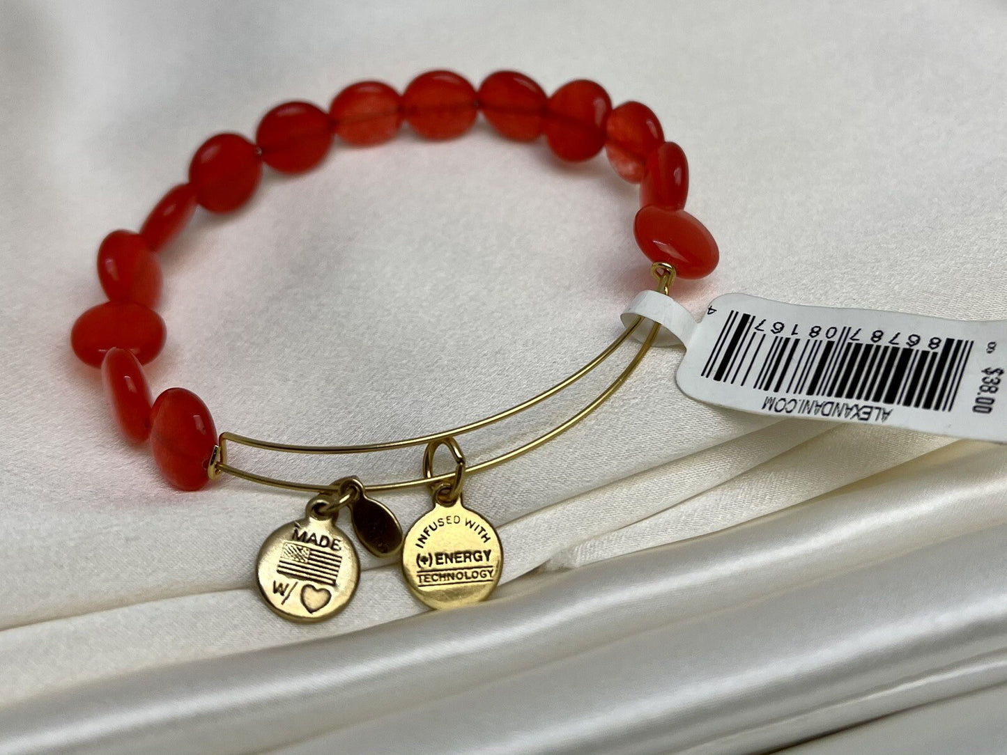 Pulsera Alex and Ani modelo Red Sugar Rush Cinnamon Rafaelian Gold Wrap