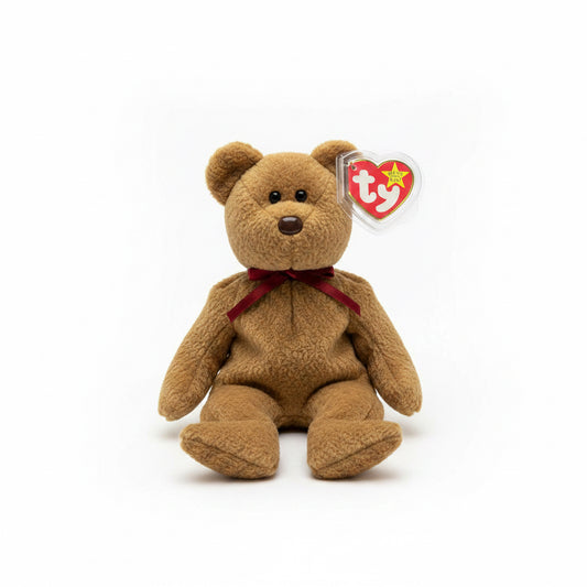 Rare Retired Ty Beanie Baby Curly The Bear 1993 1996 Bear With Numerous Errors