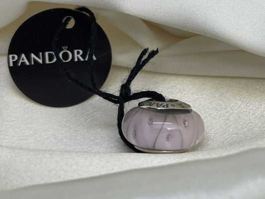 Pandora Sterling Silver 925 Pink Rose Captivating Murano Looking Glass Charm