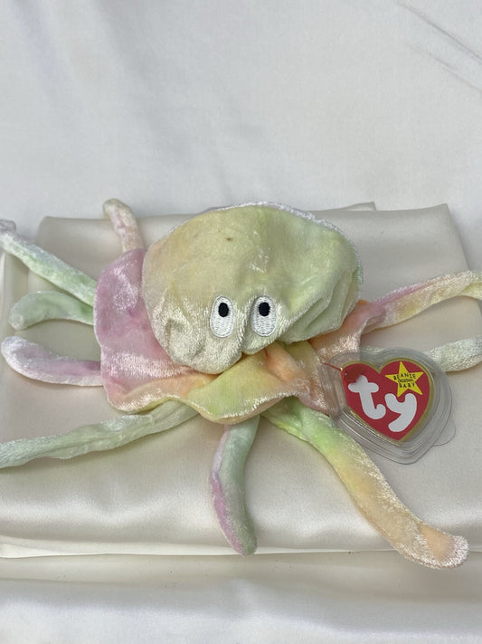 Rare Retired Ty Beanie Baby Goochy The Jellyfish 1998-1999 Mint Pellets W Errors