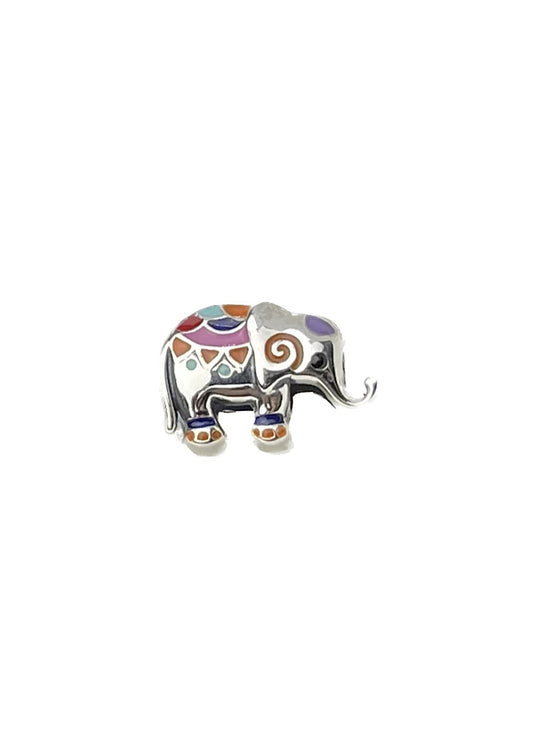 Colgante de plata de ley 925 esmaltado europeo con diseño de elefante, alegre y festivo