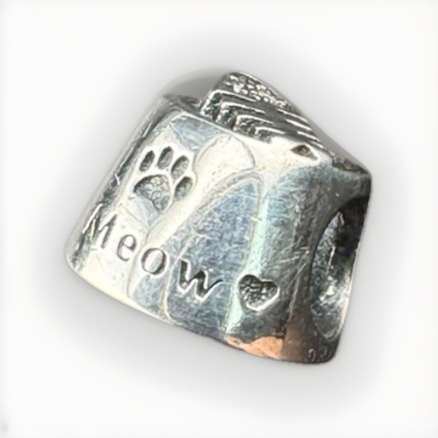 Pandora Charm Meow Cuenco Gato Espina de Pescado Plata de Ley 925