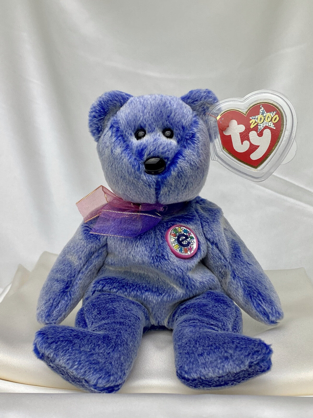 Oso Ty Beanie Baby Periwinkle Retirado Raro 2000 Menta C.E. Con Múltiples Errores