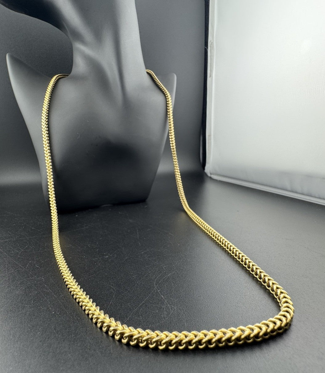14K Gold Braided Franco Chain Necklace 31in 3.68mm 23.4 Grams Bold Statement