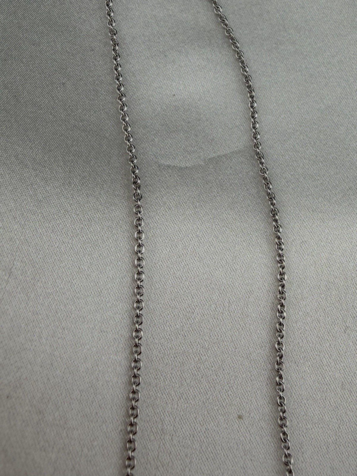 Tiffany & Co. 18k White Gold Diamond T Circle Pendant Necklace Large 30mm 18”