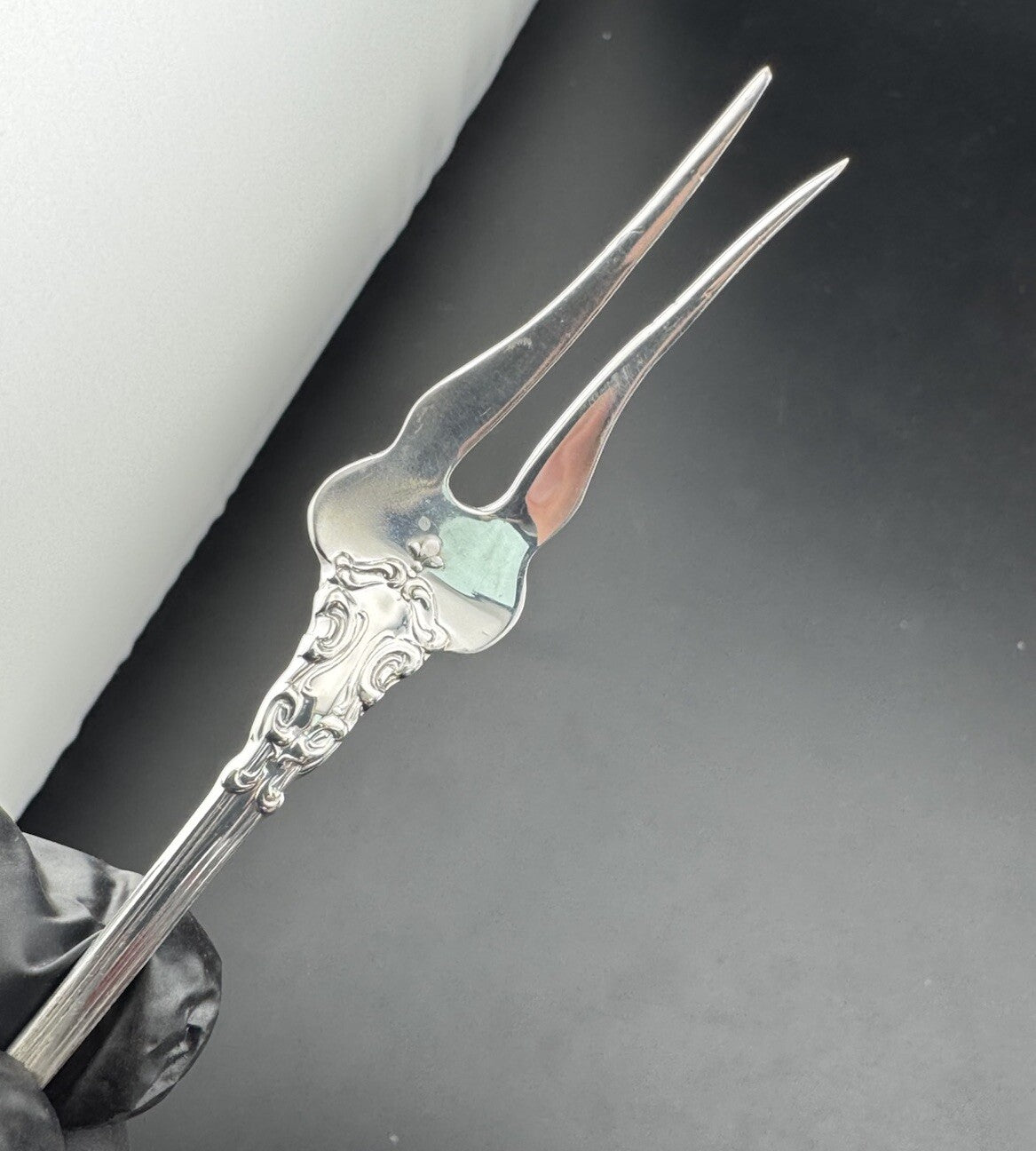 Gorham Melrose Sterling Fine Silver 925 Pickle Olive Serving Fork Vintage 6” 15G