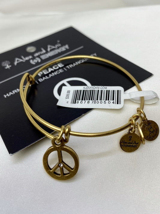 Pulsera de cristal Alex And Ani Armonía de paz mundial Tranquilidad Rafaelian Gold