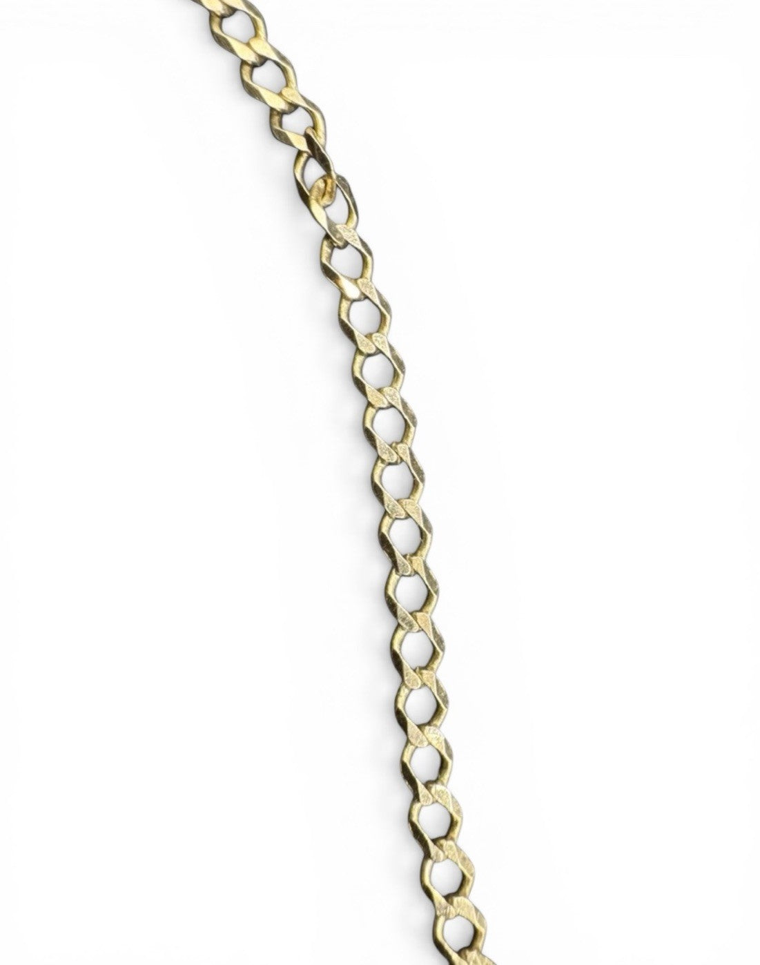 Cadena de eslabones cubanos abierta de oro amarillo de 14K 2.54mm 16.5in 4 gramos hecha en Italia
