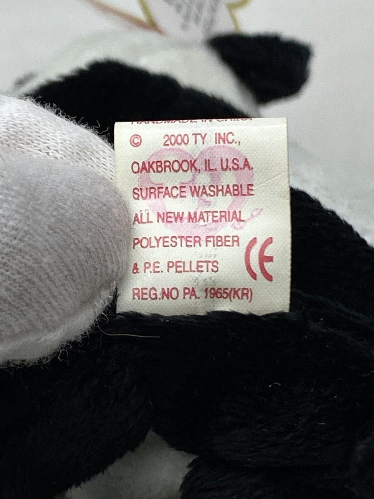Rare Retired Ty Beanie Baby China The Panda Bear 2000 Mint P.E. Pellets W Errors