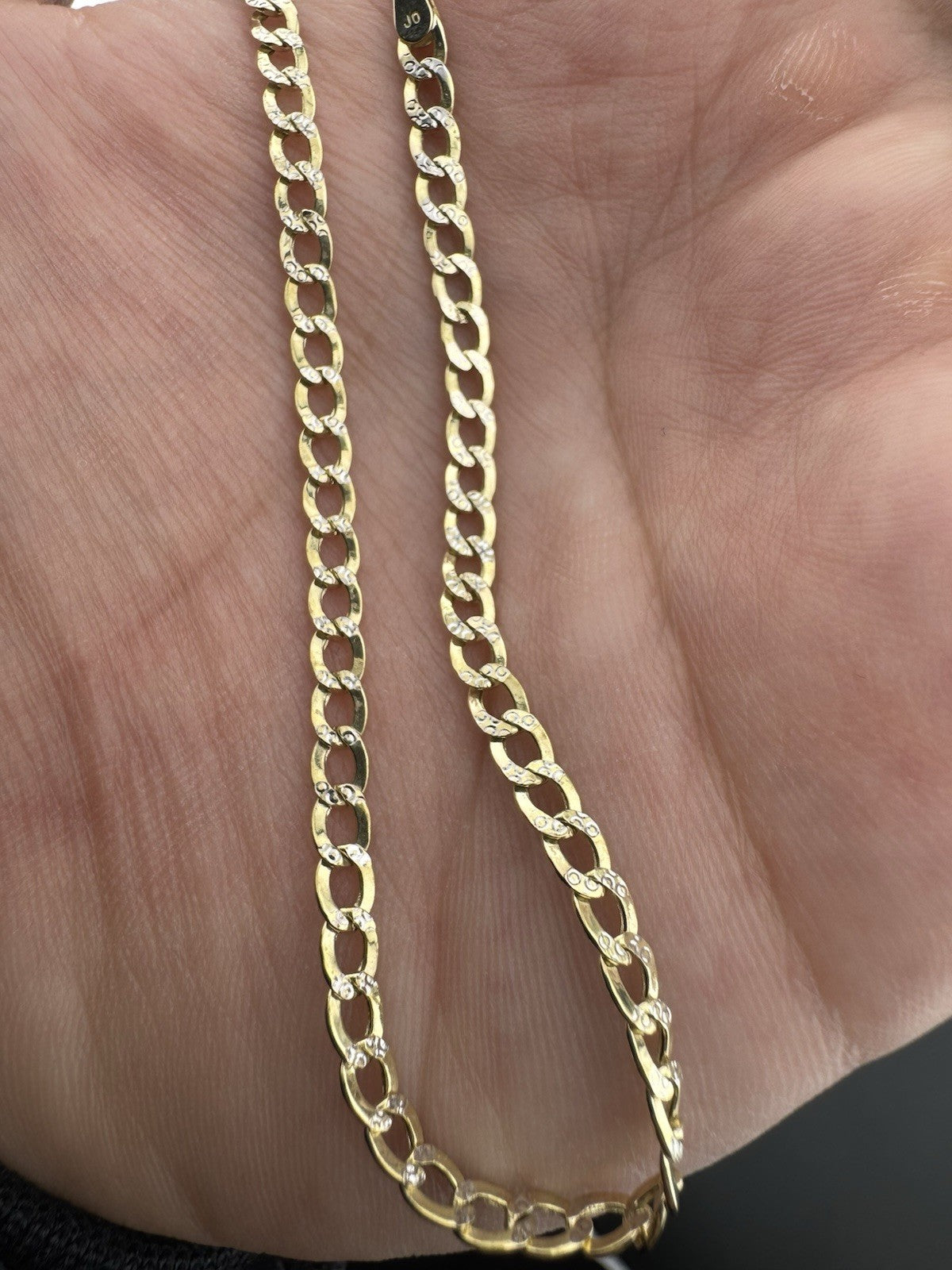 14K Yellow Gold Curb Link Bracelet 7.5in 3.49mm 1.9 Gram Classic Elegant Style