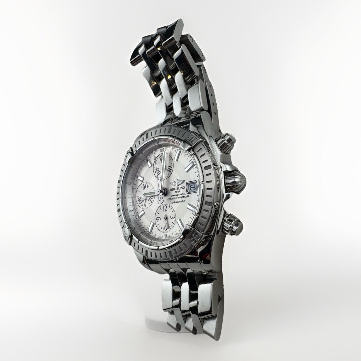 Breitling Chronomat Evolution A13356 Reloj automático para hombre con esfera plateada de 44 mm