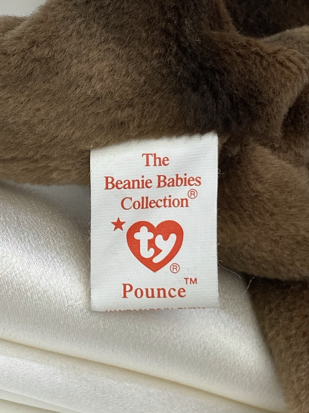 Rare Retired Ty Beanie Baby Pounce The Cat 1997 Mint P.V.C.Pellets With Errors
