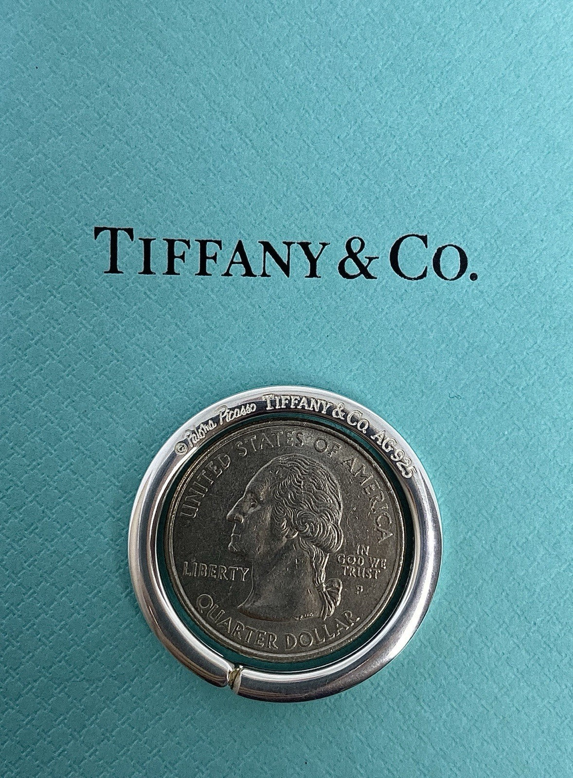 Tiffany & Co. Silver Paloma Picasso Circle Key Ring Starter Base Keychain