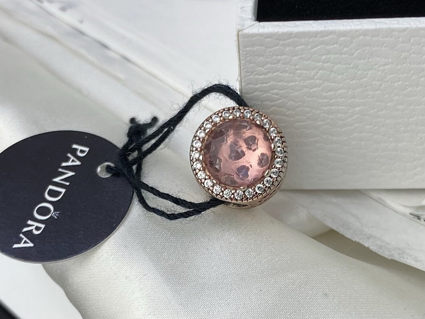 Pandora ALE Rose Gold Radiant Heart Blush Sparkling Crystal CZ Pink Charm