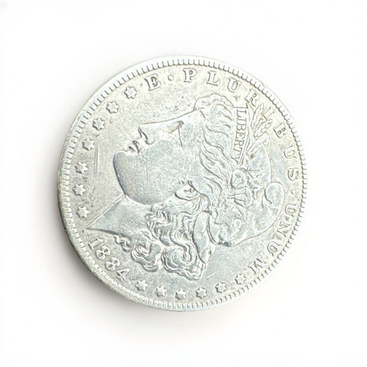 E PLURIBUS UNUM 1884 Lady Liberty Morgan Silver One Dollar Coin $1
