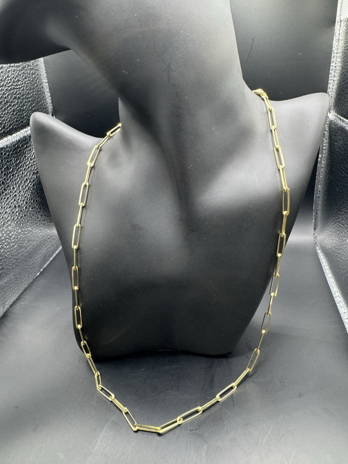14K Yellow Gold Paperclip Chain Necklace 22in 3.76mm 11.9 Grams