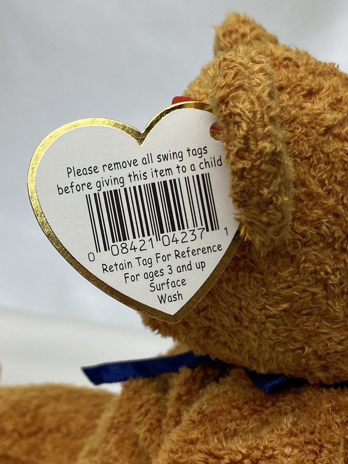 Rare Retired Ty Beanie Baby Fuzz The Bear 1998 -1999 Mint P.E. Pellets W Errors