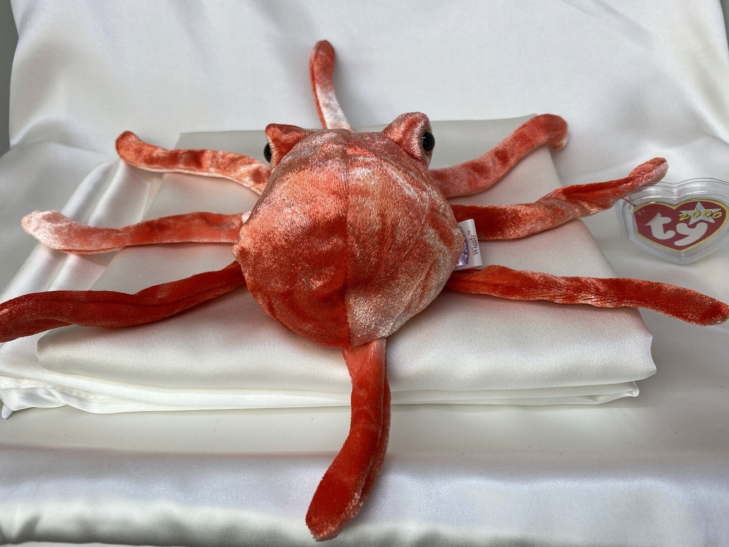 Rare Retired Ty Beanie Baby Wiggly The Octopus 2000 Mint P. E Pellets W Errors