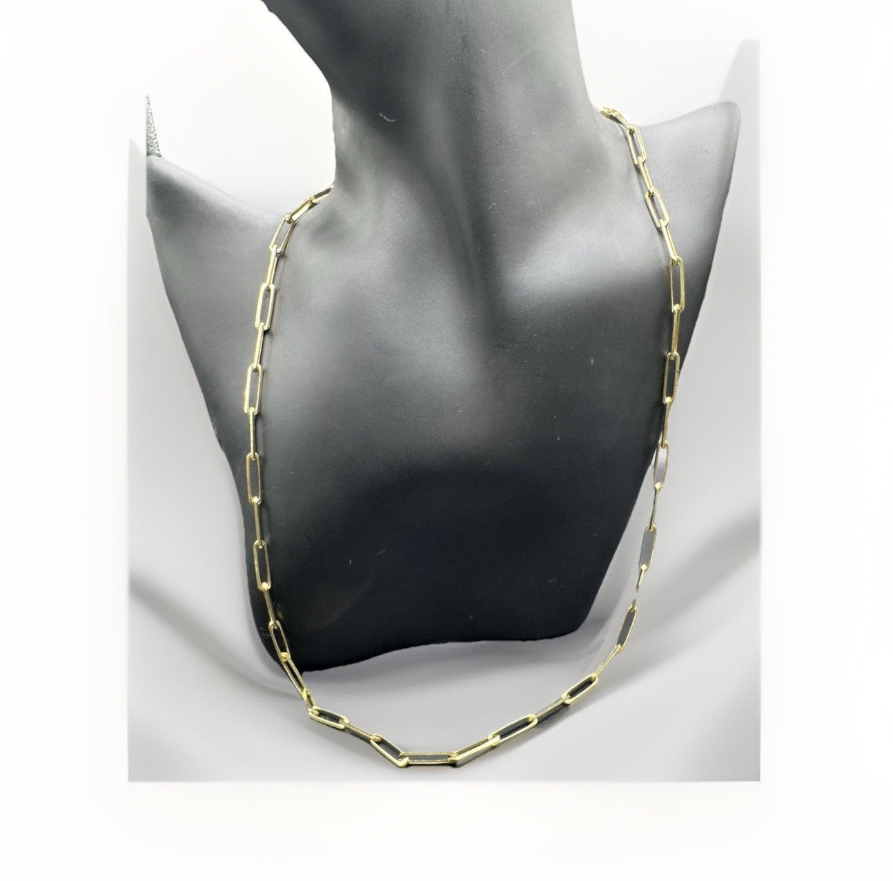 14K Yellow Gold Paperclip Chain Necklace 22in 3.76mm 11.9 Grams