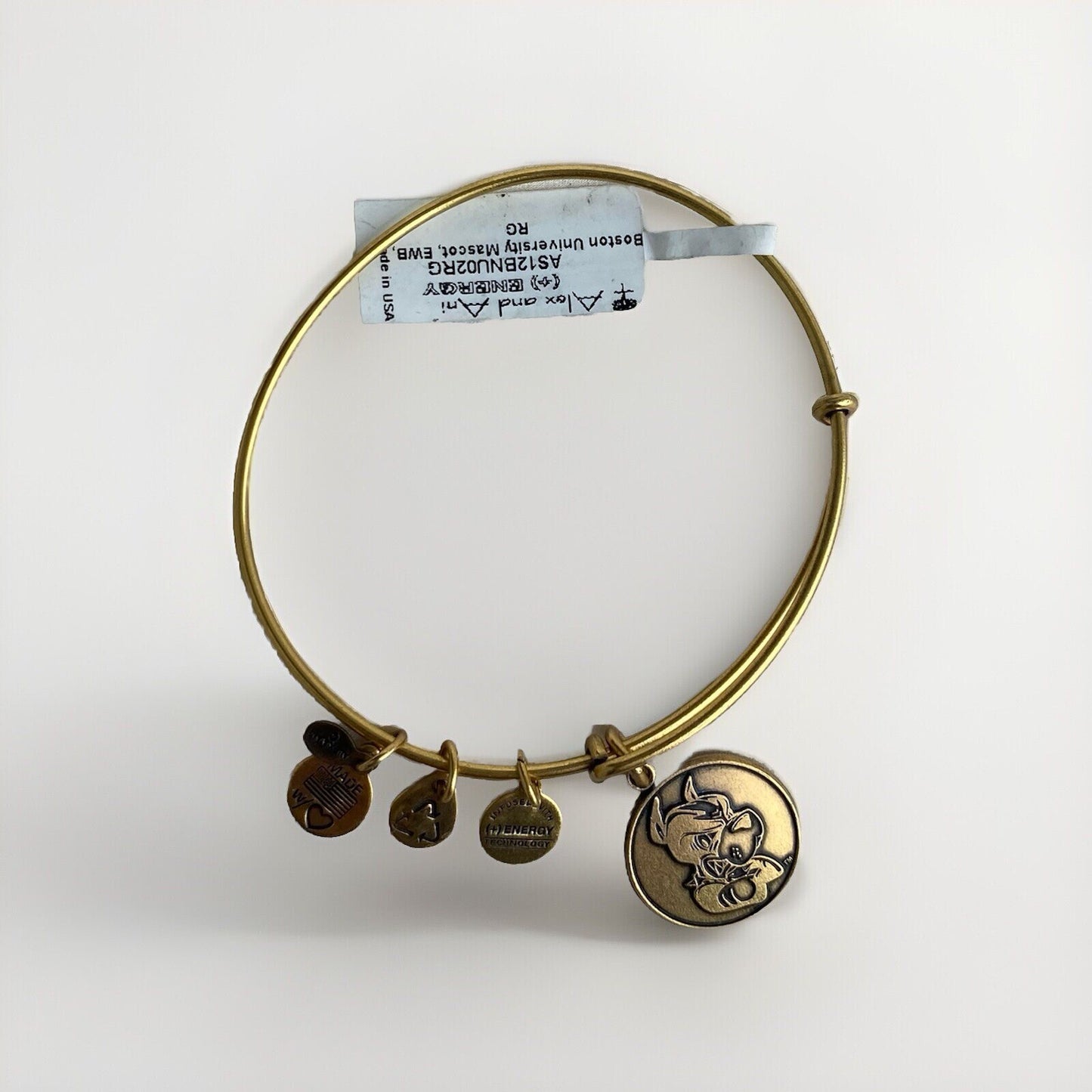 Alex and Ani Boston Pride University Mascot Rafaelian Gold Wrap Bracelet