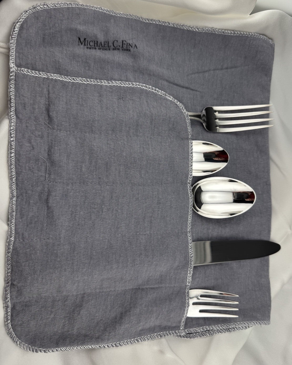 Michael C Fina 925 Sterling Silver 5 Piece Place Setting Bead Pattern 338G Italy