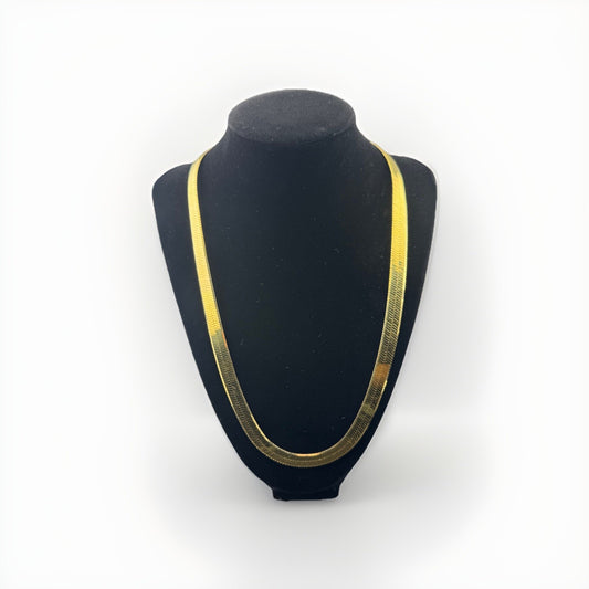Cadena de serpiente chapada en oro amarillo de plata de ley 925, 22.25 pulgadas, 8.73 mm, lisa, 41.4 gramos