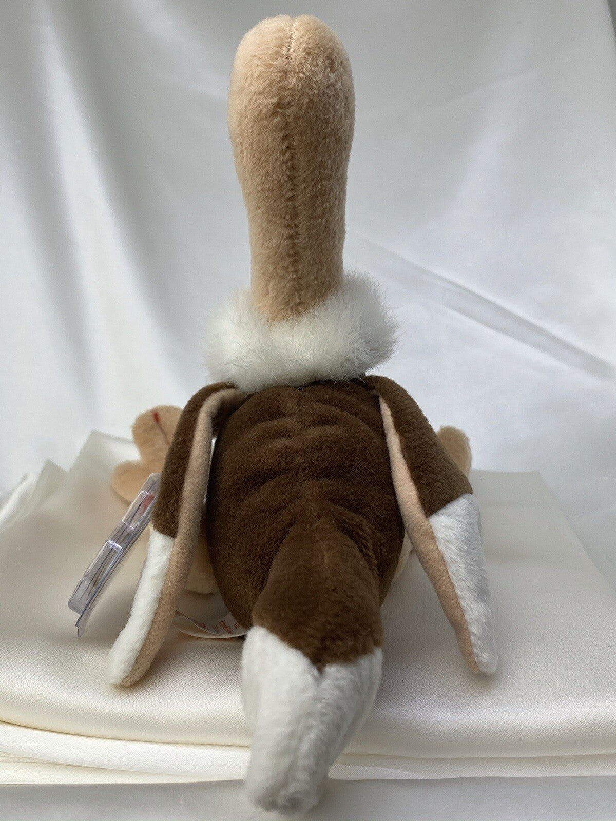 Rare Retired Ty Beanie Baby Stretch The Ostrich 1997 Mint P.E. Pellets W Errors