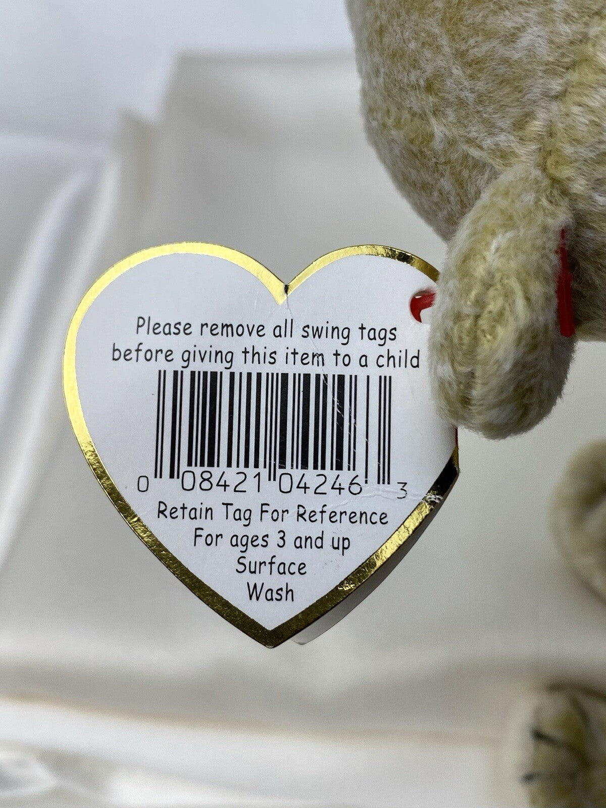 Rare Retired Ty Beanie Baby Almond The Bear 1999 Mint P.E. Pellets With Errors