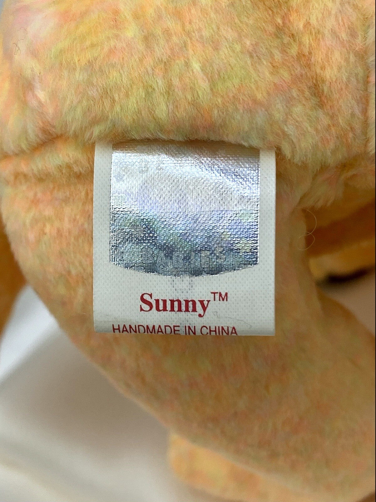 Oso Ty Beanie Baby Sunny Retirado Raro 2000 Menta Gránulos P.E. Con Errores