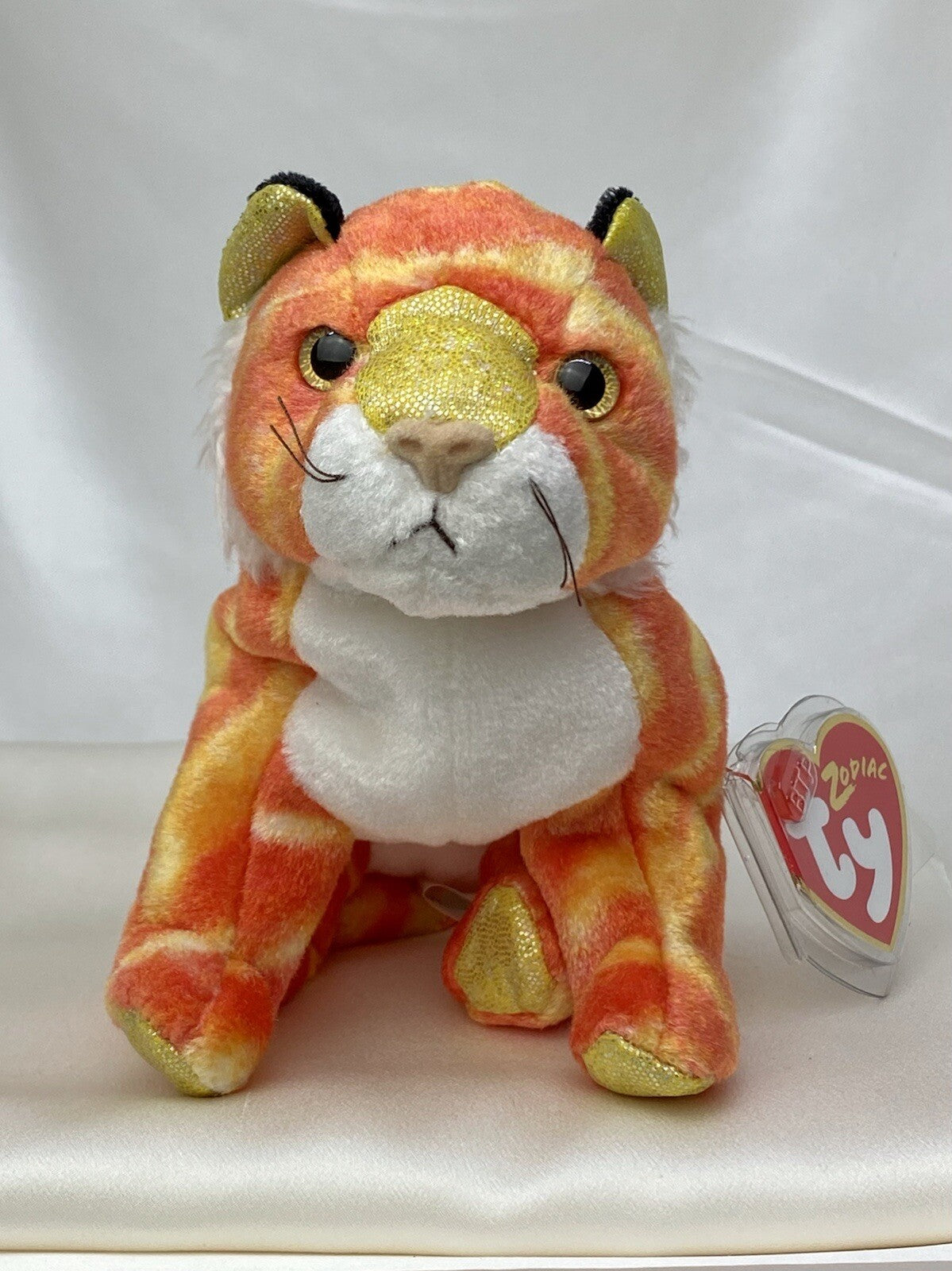 Rare Retired Ty Beanie Baby Tiger Zodiac 2000 Mint P.E. Pellets With Errors