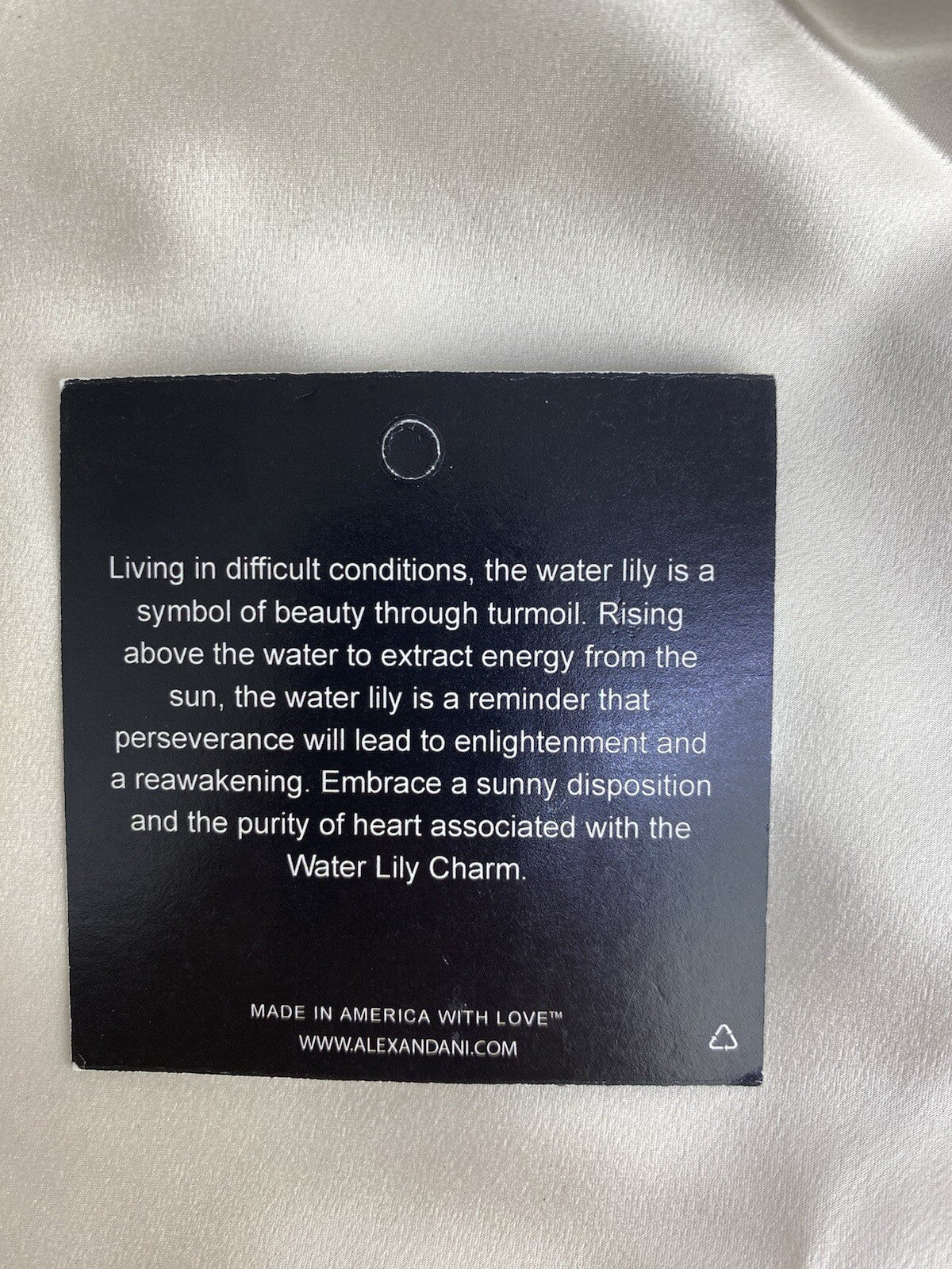 Alex and Ani Water Lily Rafaelian Gold Charm Bangle Adjustable Bracelet Card