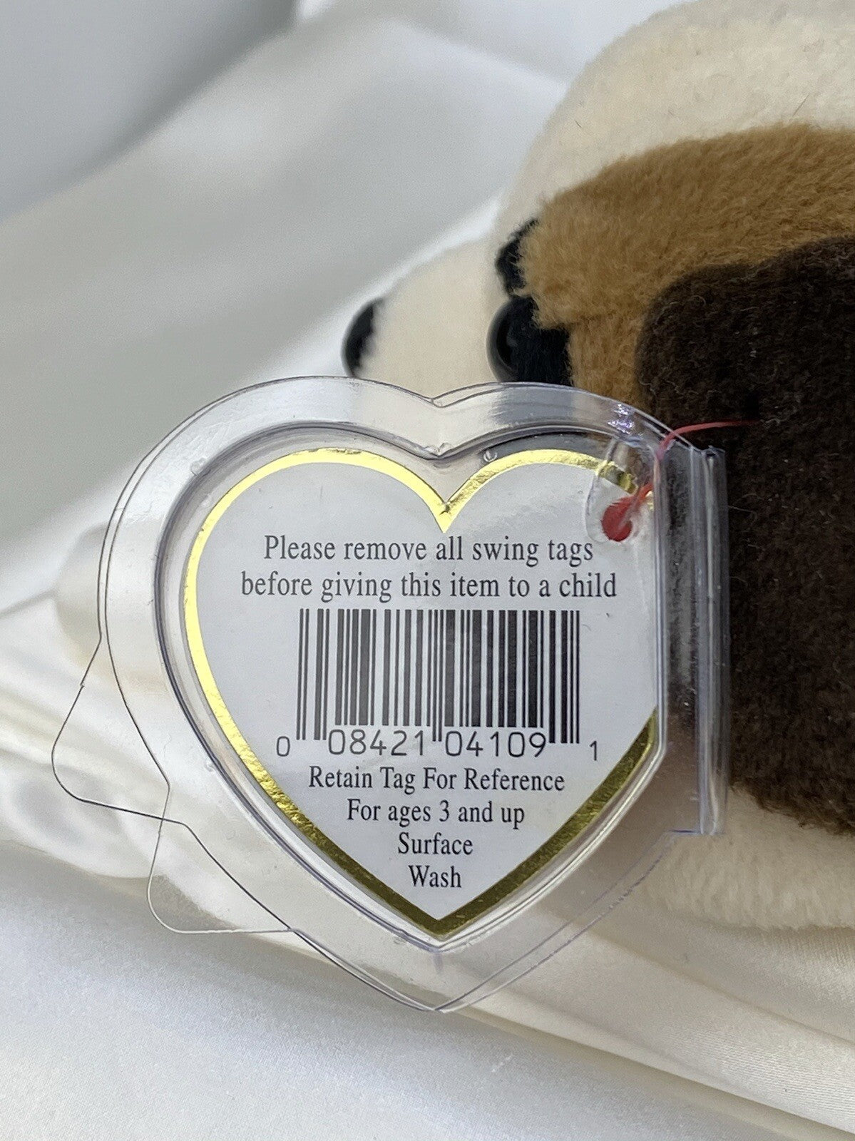 Rare Retired Ty Beanie Baby Bernie The Dog 1996 P.V.C. Pellets W Numerous Error