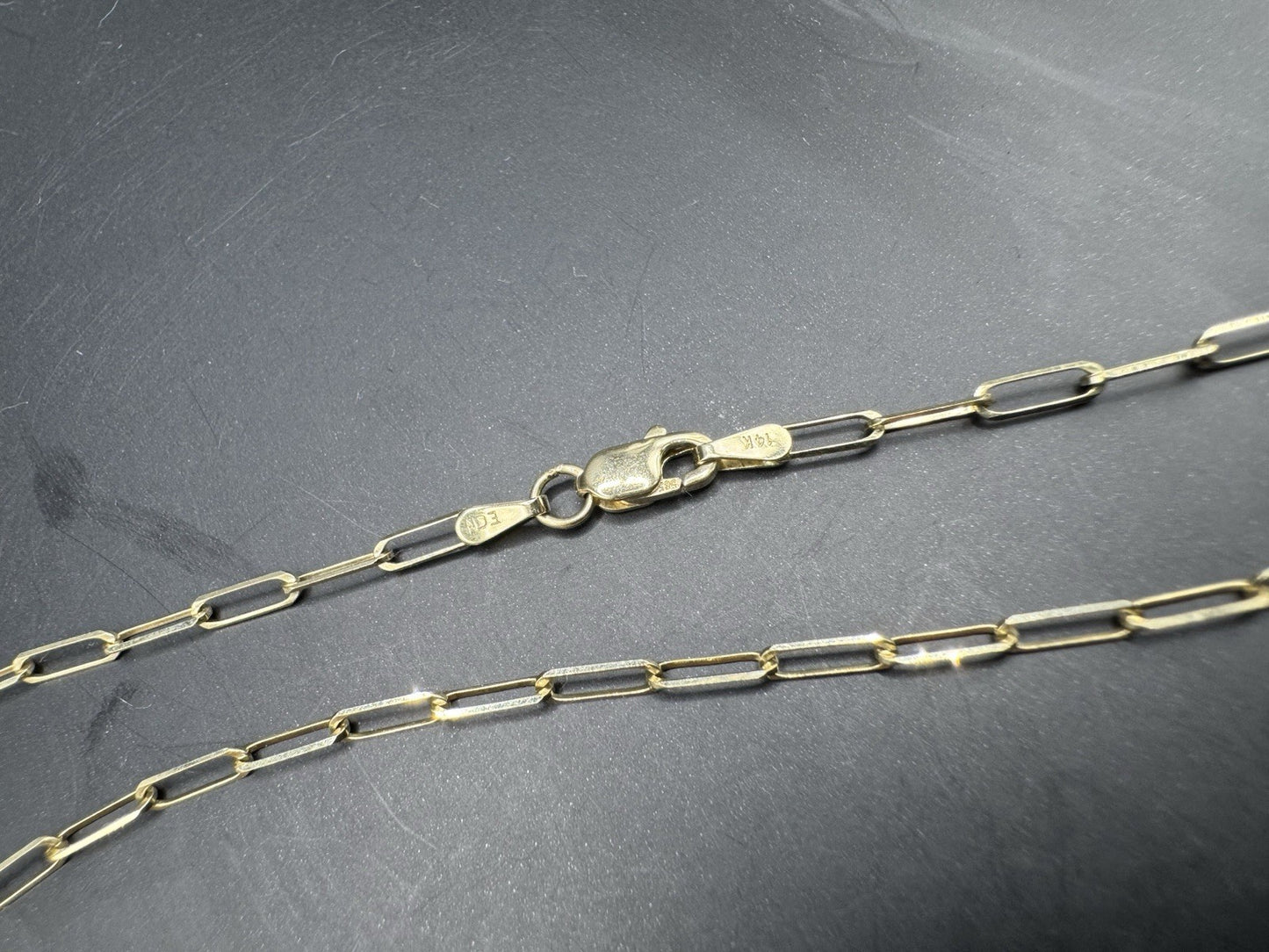 14K Yellow Gold Paperclip Chain Necklace 20in 1.97mm 2.6 Grams