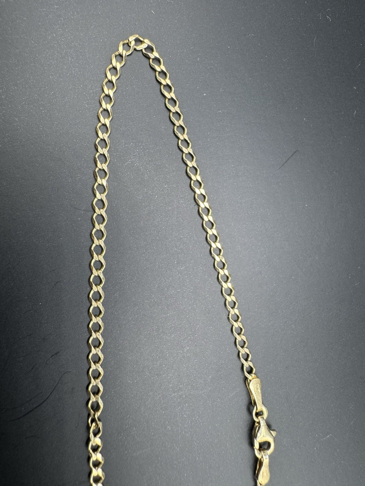 Cadena de eslabones cubanos abierta de oro amarillo de 14K 2.54mm 16.5in 4 gramos hecha en Italia