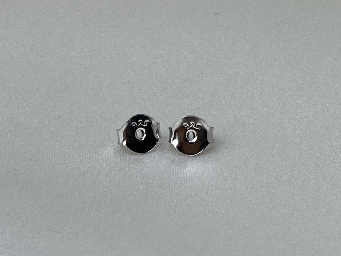 New Sterling Silver 925 8x5mm T Letter Stud Earrings with Cubic Zirconia