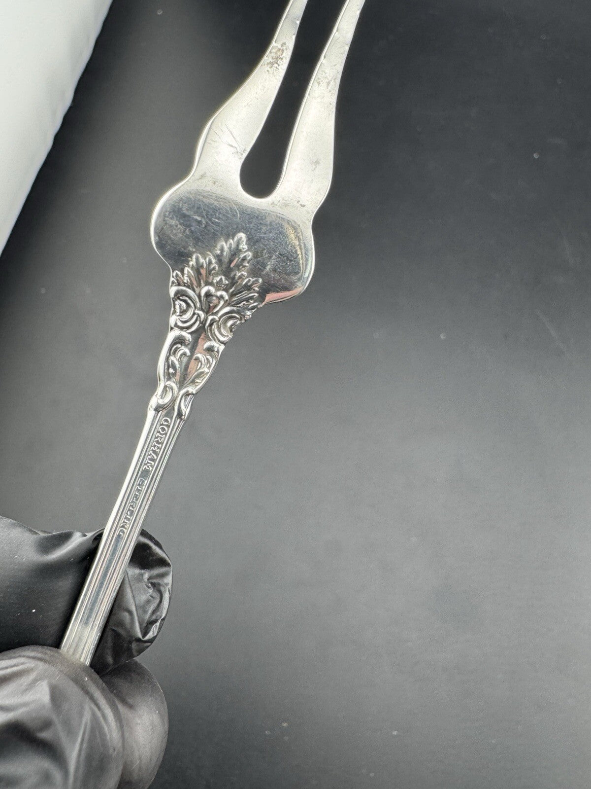 Gorham Melrose Sterling Fine Silver 925 Pickle Olive Serving Fork Vintage 6” 15G