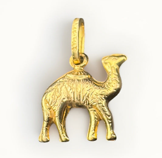 Vintage 14K Yellow Gold 3D Camel Pendant Charm 1.7 Grams 14x20mm Made In Italy