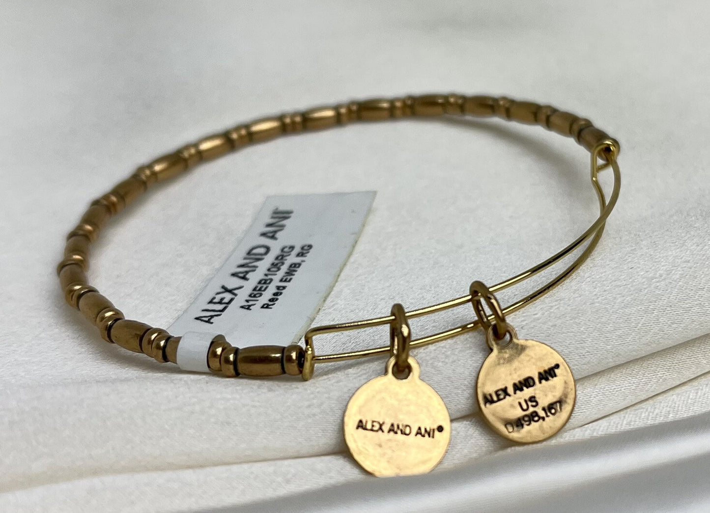 Alex and Ani Reed Rafaelian Gold Expandable Wrap Bangle Bracelet