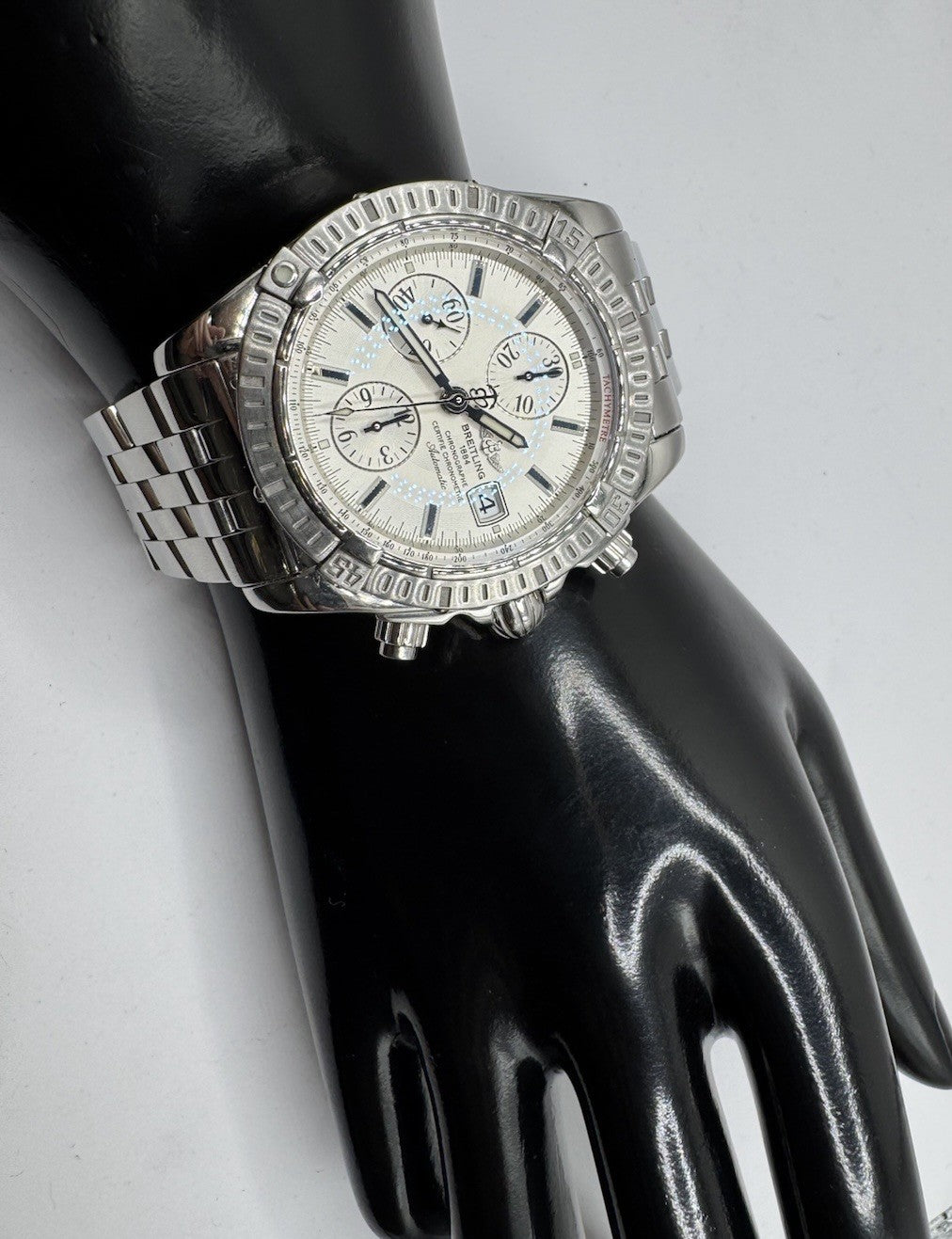 Breitling Chronomat Evolution A13356 Reloj automático para hombre con esfera plateada de 44 mm