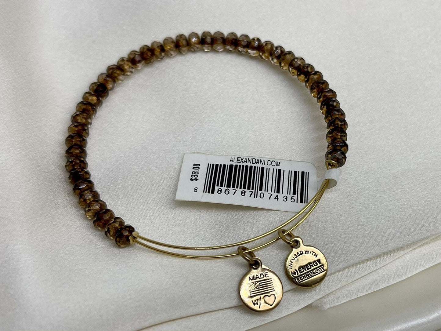 Pulsera tipo brazalete Alex and Ani Luminary Sand Rafaelian Gold Wrap