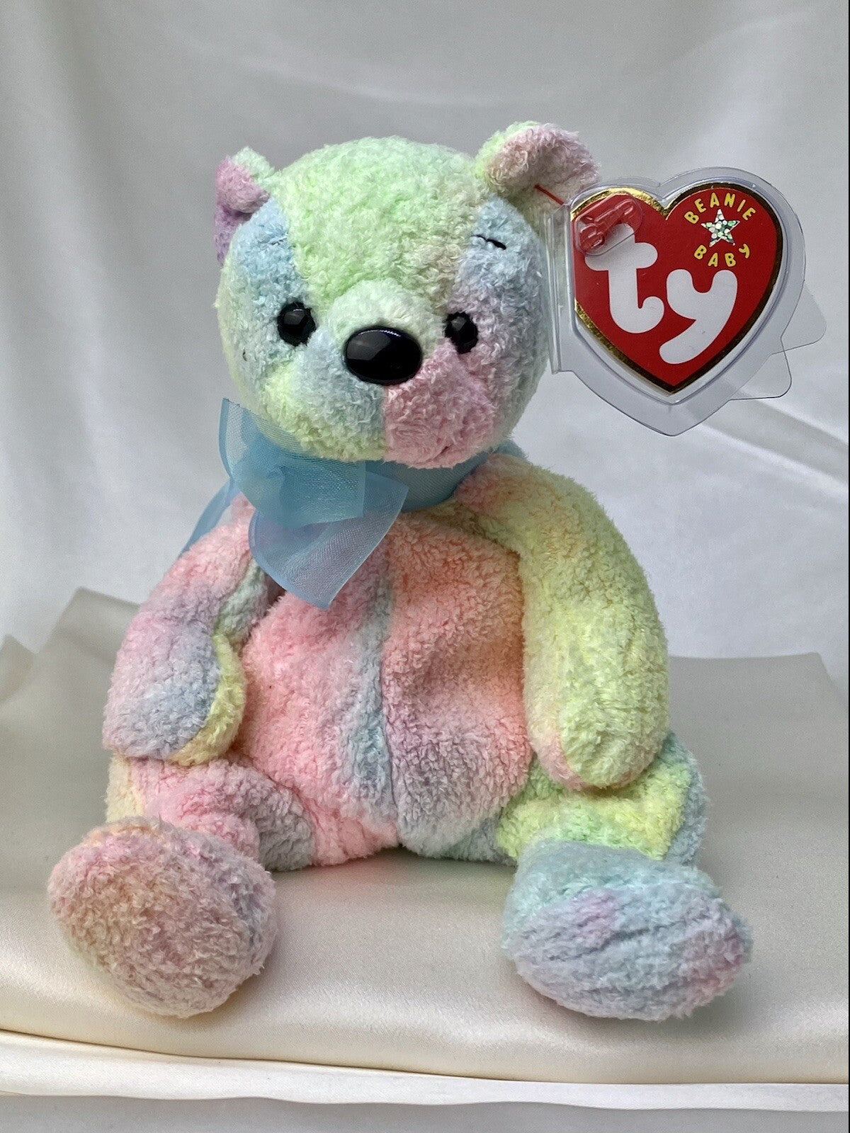 Rare Retired Ty Beanie Baby Mellow The Bear 2000 Mint P.E. Pellets With Errors
