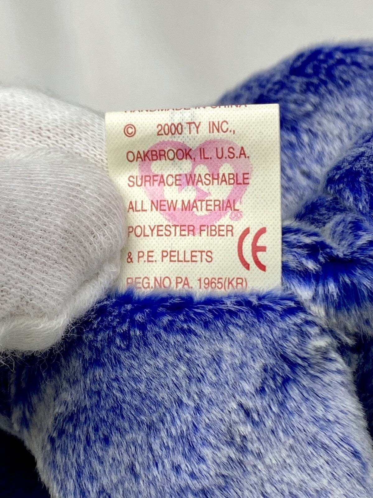 Oso Ty Beanie Baby Periwinkle Retirado Raro 2000 Menta C.E. Con Múltiples Errores